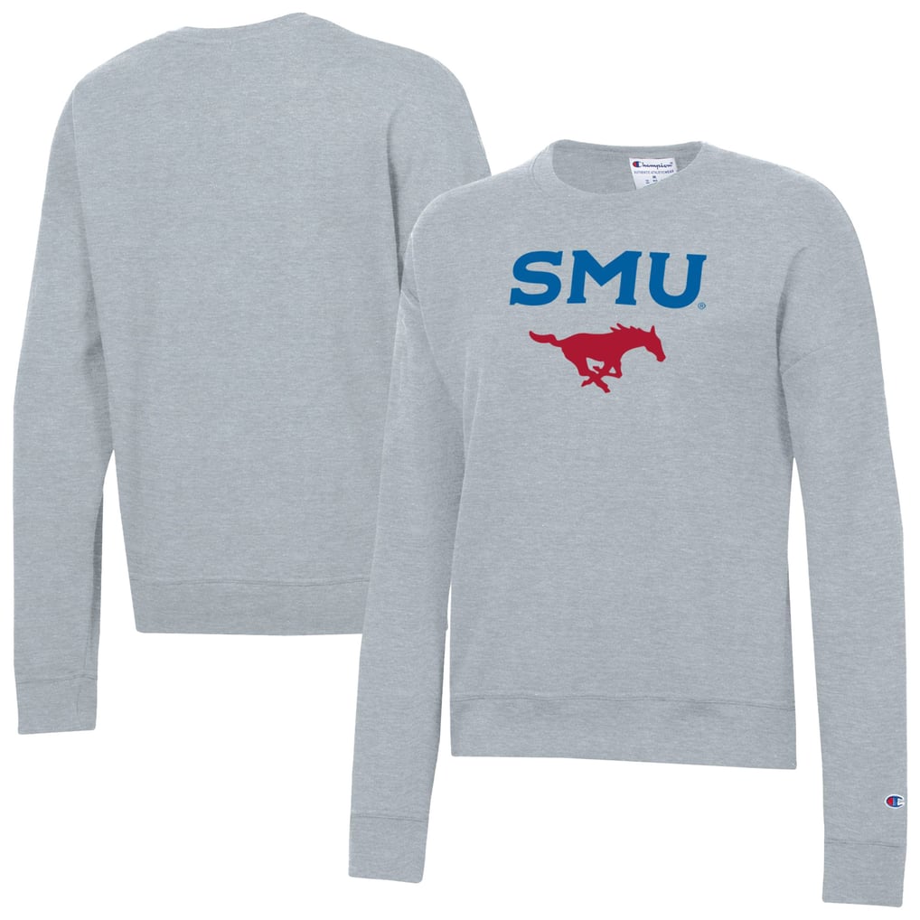  SMU Mustangs Champion Women's Powerblend Pullover Sweatshirt - Gray